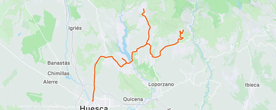 Map of the activity, Bicicleta por la tarde