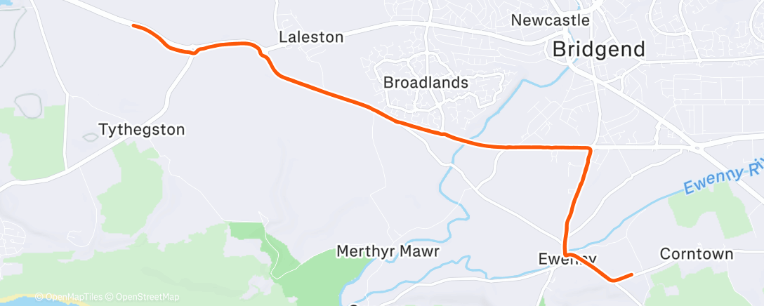 Map of the activity, Afternoon Run