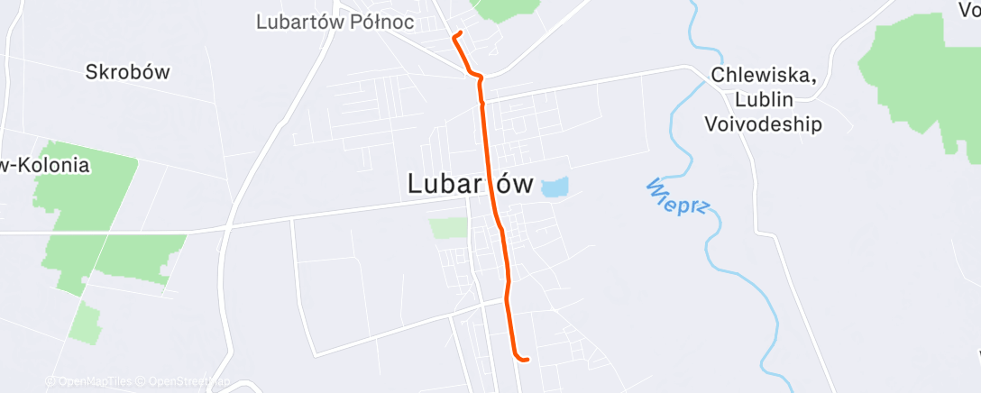 Map of the activity, Afternoon Run