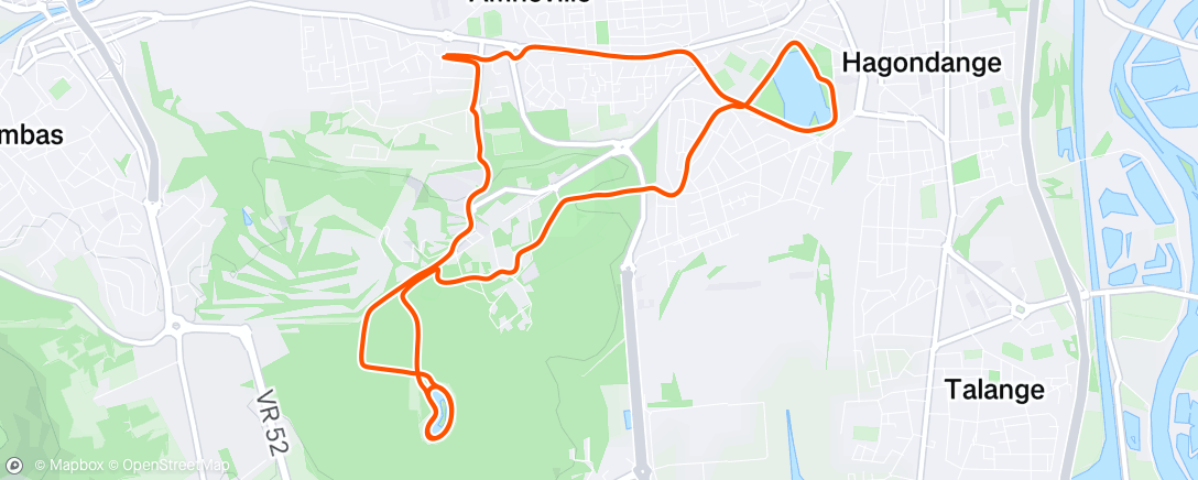 Map of the activity, Course à pied le matin