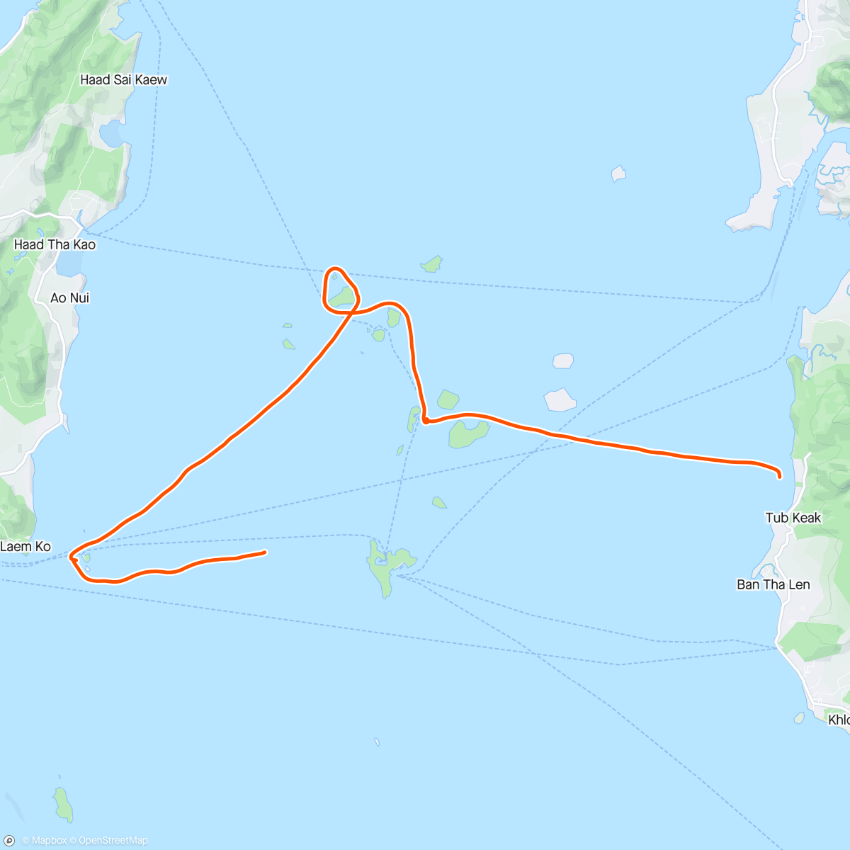 Map of the activity, Krabi touring
