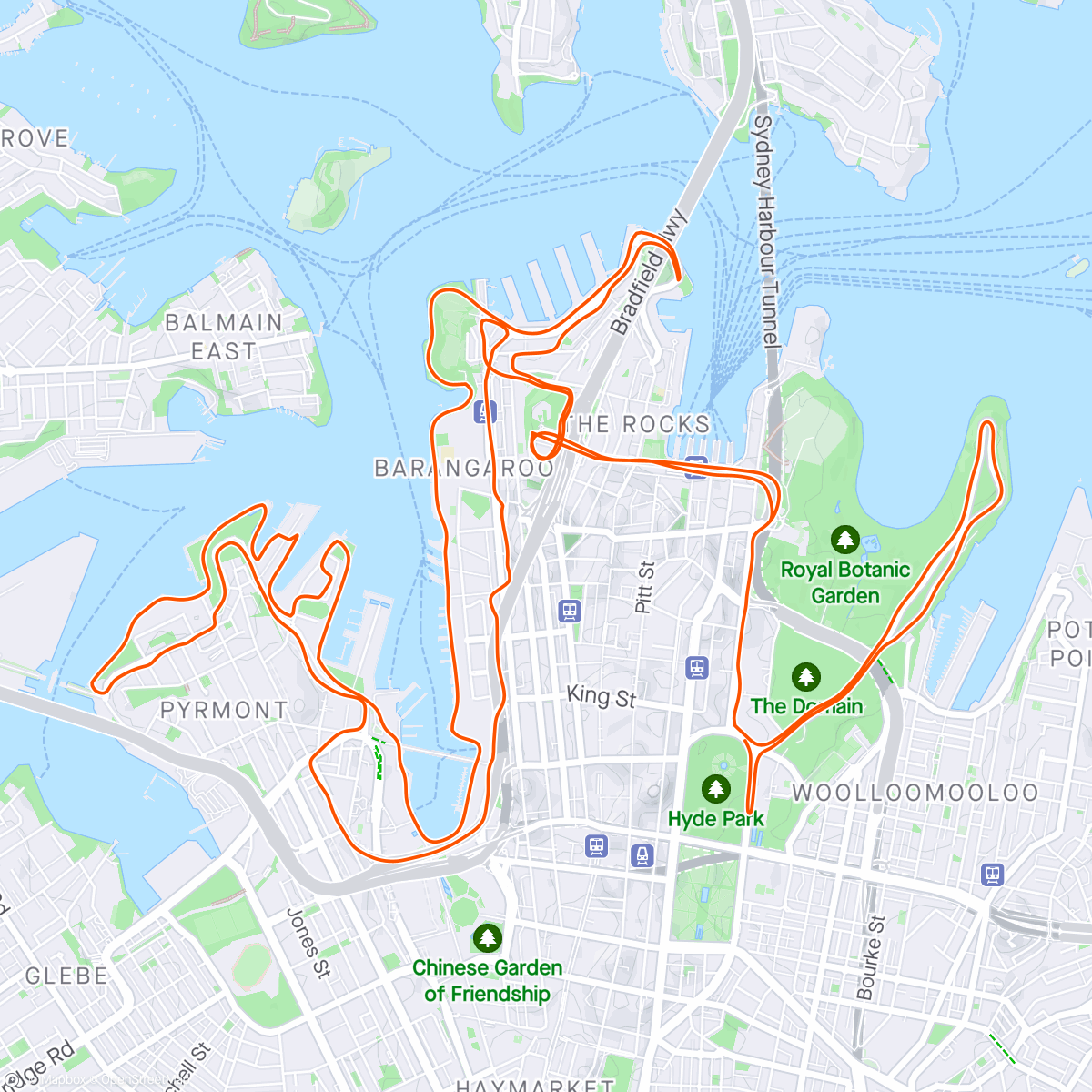Map of the activity, Hoka Runaway Sydney Half Marathon 2024 - PB 🥳🚨