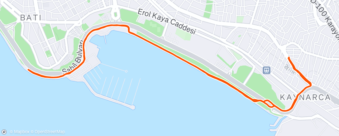 Map of the activity, Evening Run