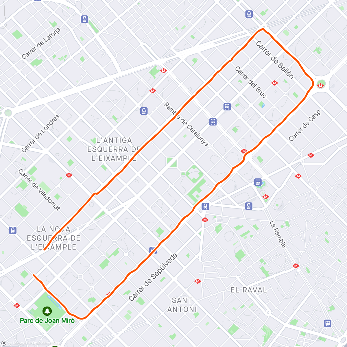 Map of the activity, Tempo run