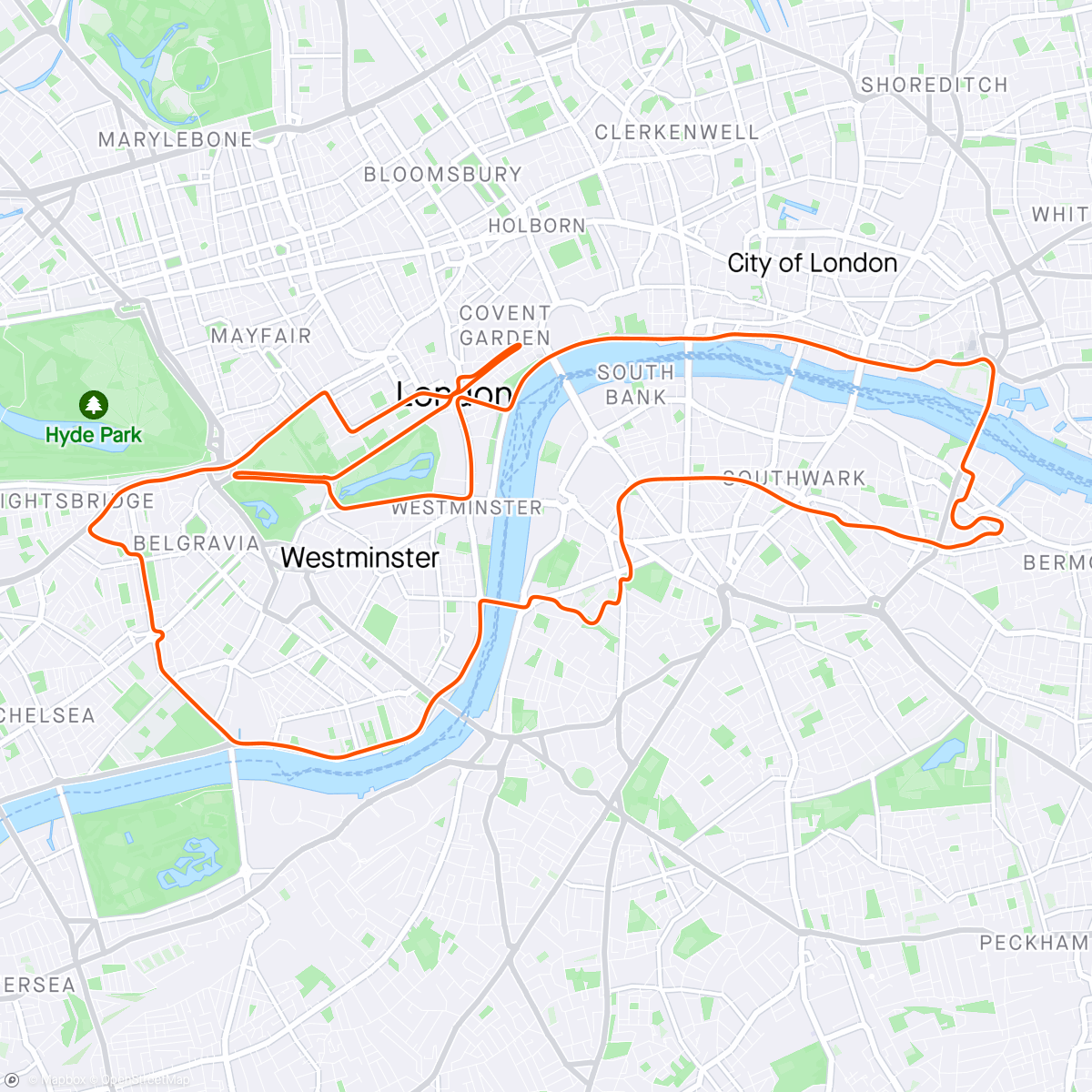Карта физической активности (Zwift - D avid Gilbert (INC)'s Meetup on Greatest London Flat in London)