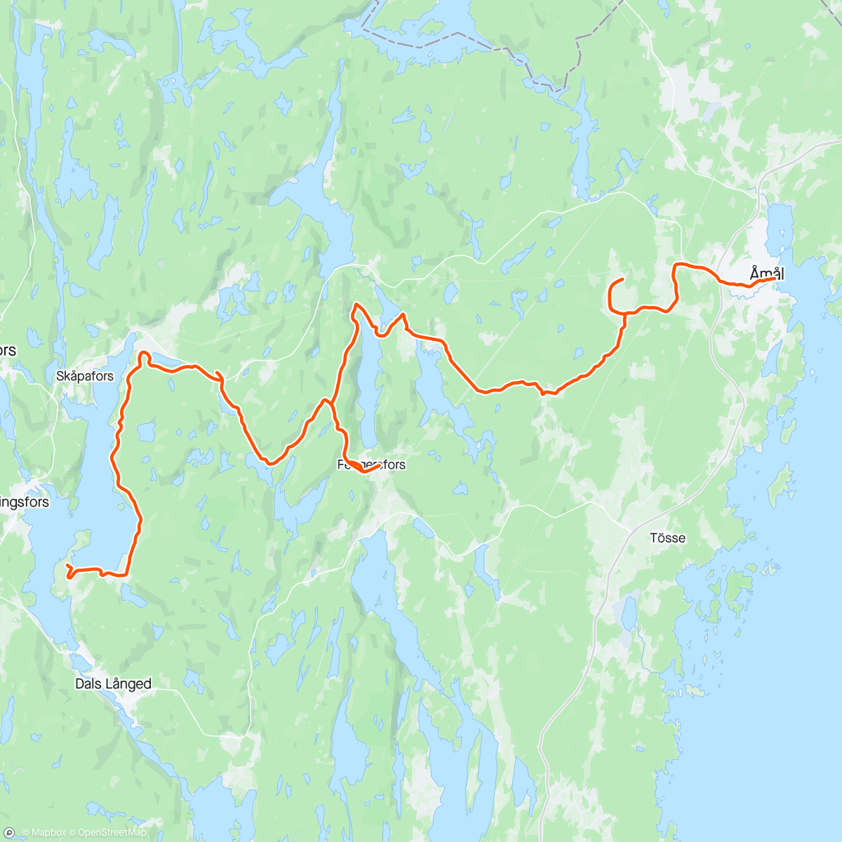 Map of the activity, Swedish gravel