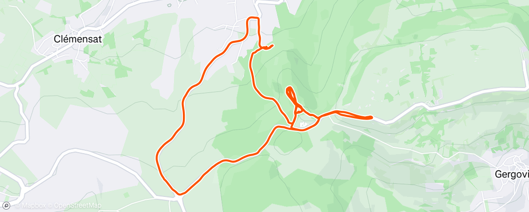 Map of the activity, Sortie VTT dans l'après-midi