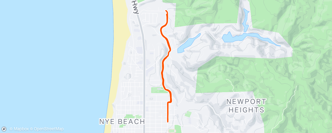 Map of the activity, Afternoon Run