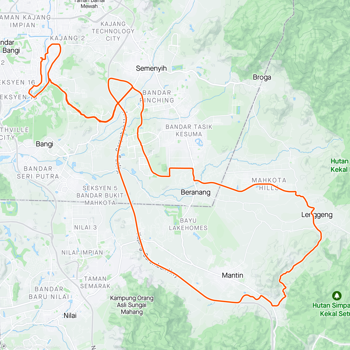 Map of the activity, Tuesday Climb