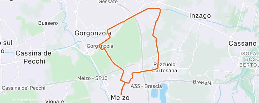 Map of the activity, Corsa pomeridiana