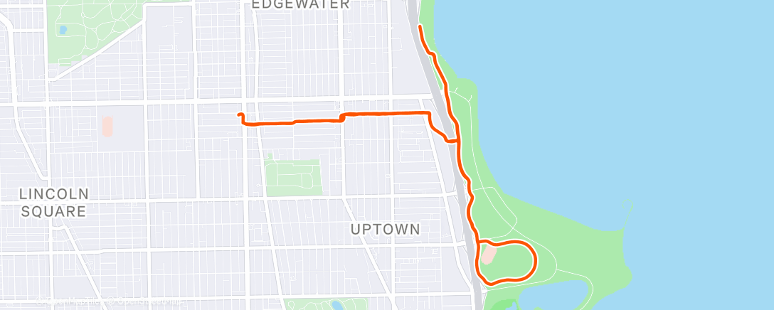 Map of the activity, Afternoon Run
