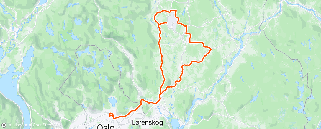 Map of the activity, Langtur med 4x15’ partempo