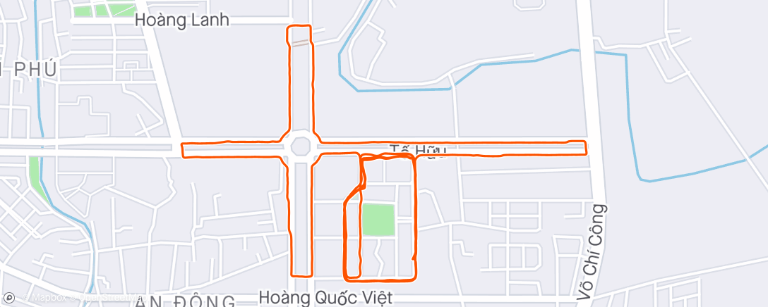 Map of the activity, Evening Run