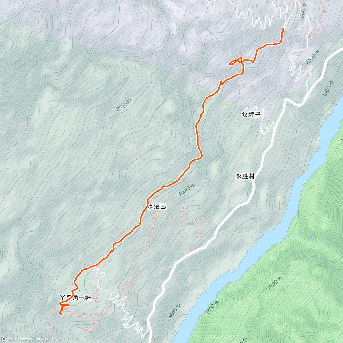 Map of the activity, Yunnan rando #3