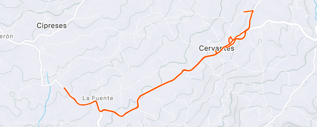 Map of the activity, Ciclismo