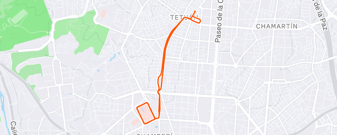 Map of the activity, Evening Run