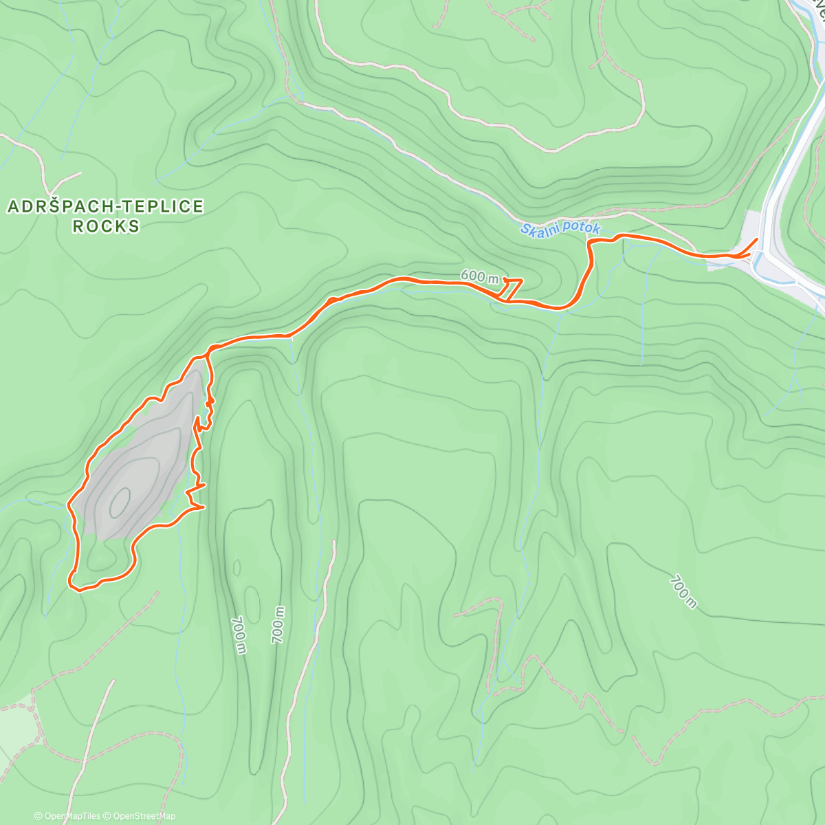 Map of the activity, Teplické skaly