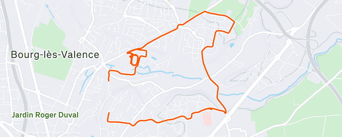 Карта физической активности (Course à pied dans l'après-midi)