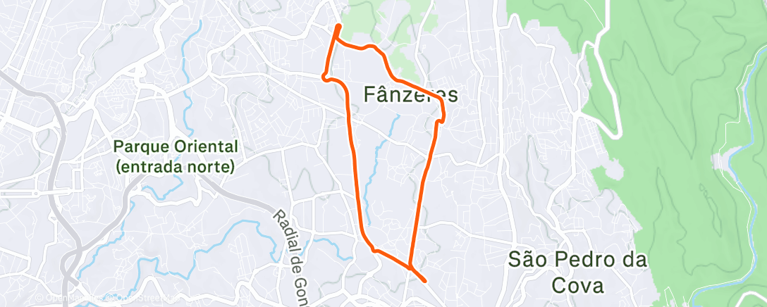 Map of the activity, Corrida matinal