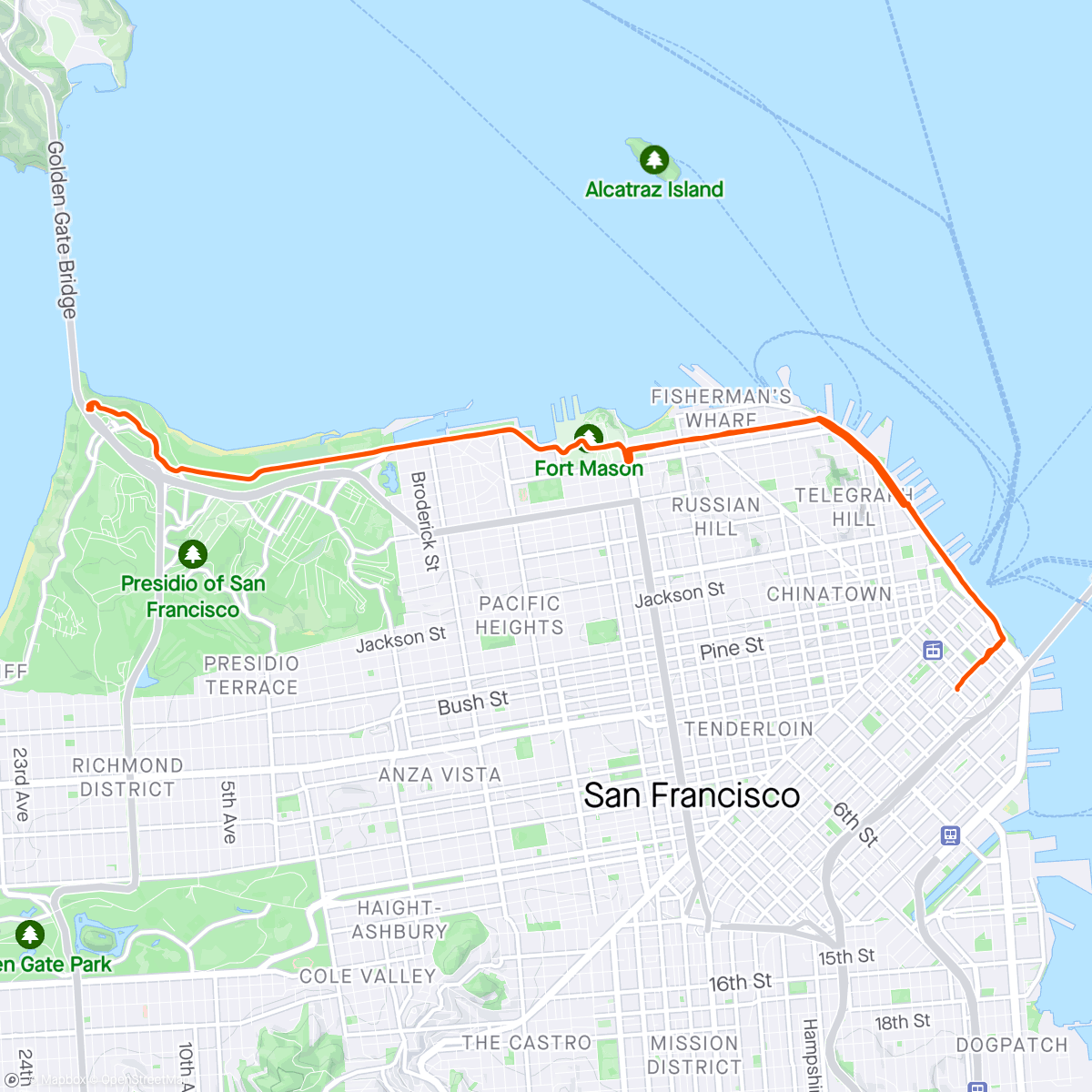 Map of the activity, A break in the weather ride