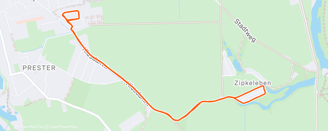 Map of the activity, Lauf am Abend