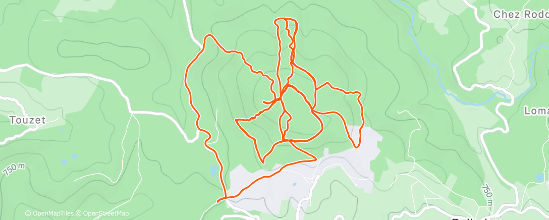 Map of the activity, Sortie VTT le midi