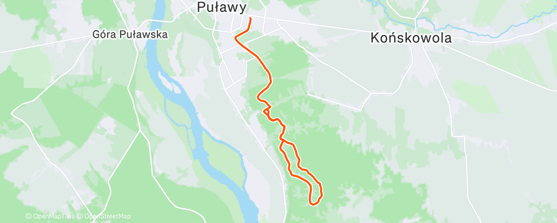 Map of the activity, Afternoon Run