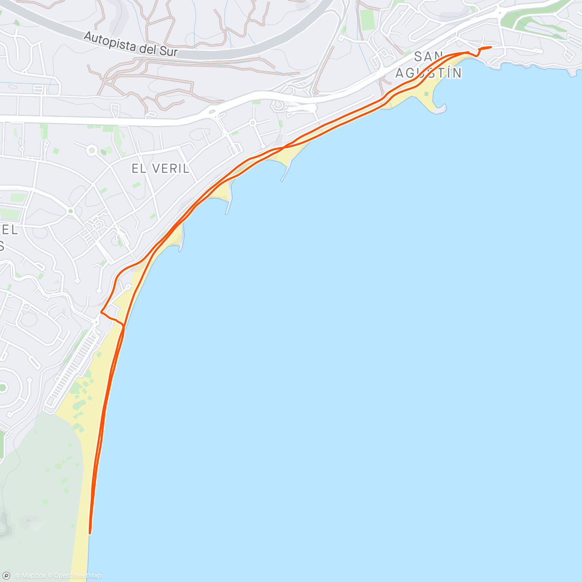 Map of the activity, Morning Run - beach run