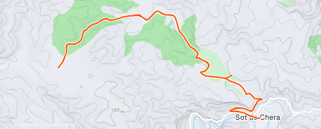 Map of the activity, Bicicleta por la tarde