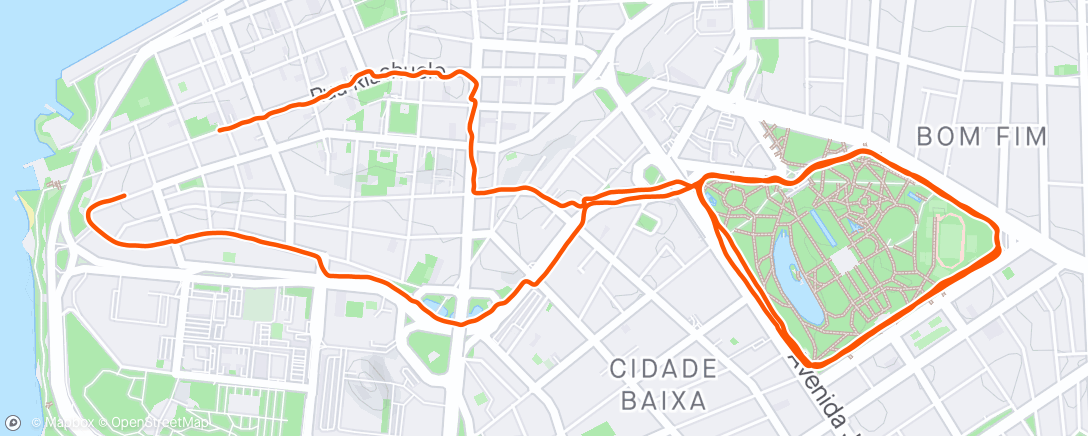 Map of the activity, Evening Run