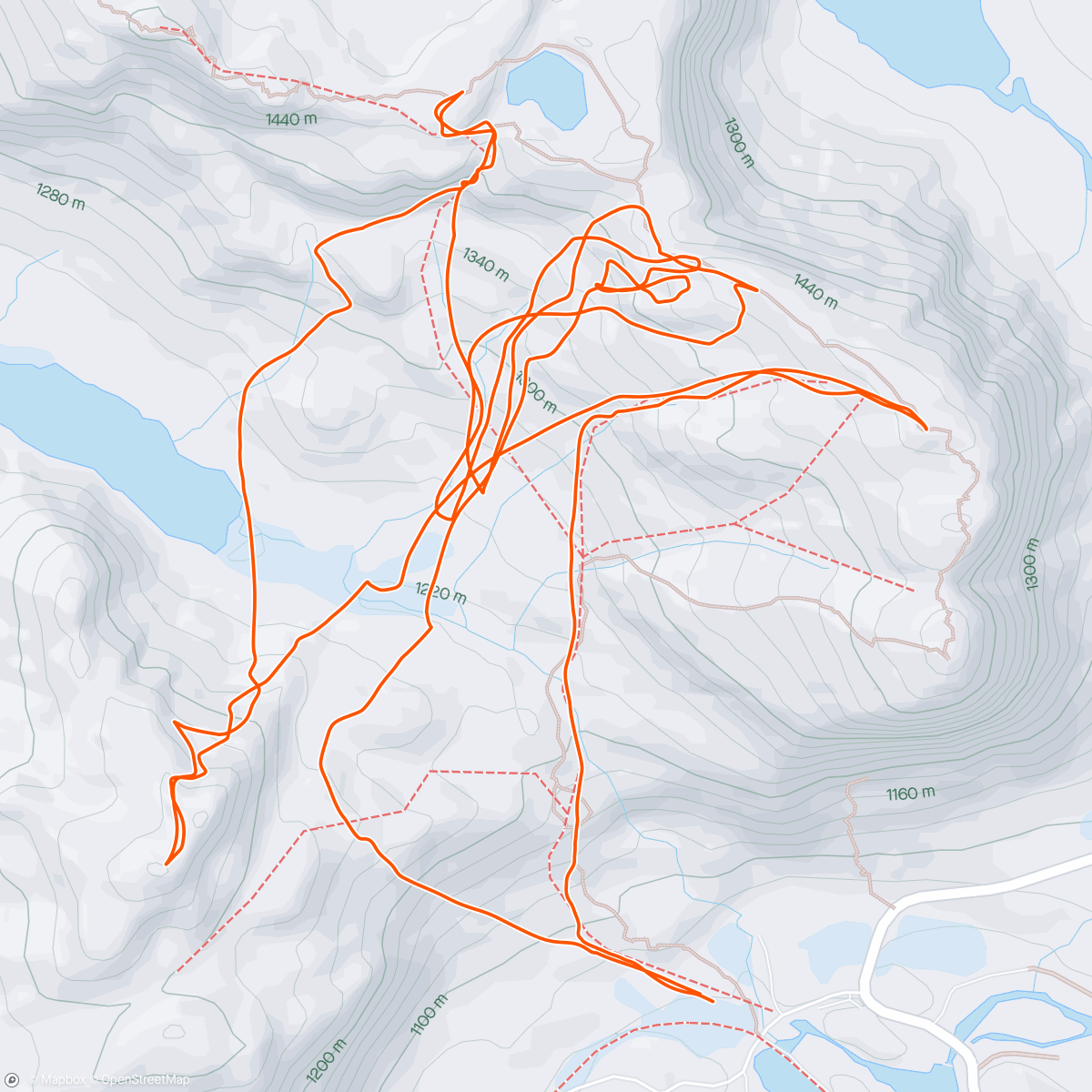 Carte de l'activité Rando v Bygdin i alle retninger ettersom Valdresflya var stengt. Sol og deilig etterhvert og 5-6 cm pudder♥️♥️ med Per