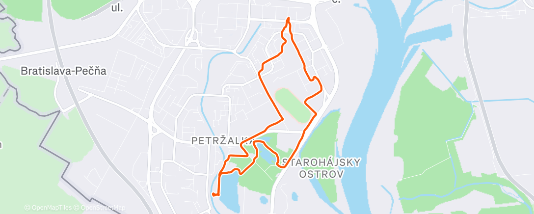 Map of the activity, Afternoon Hike