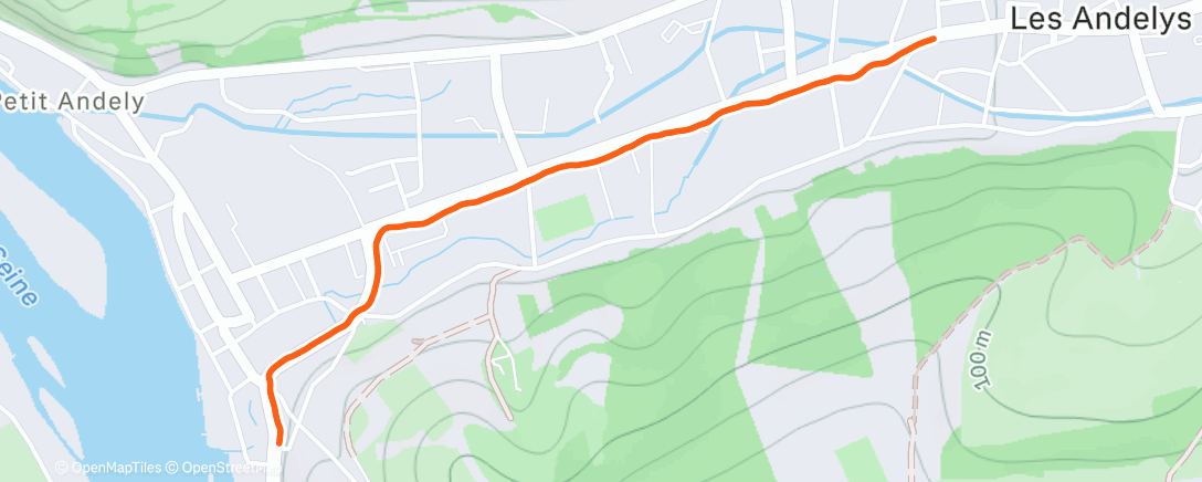 Карта физической активности (Aller au départ des Foulées Andélysiennes)