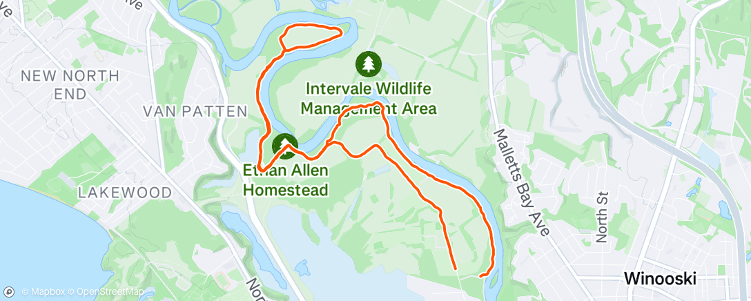 Map of the activity, Afternoon Run