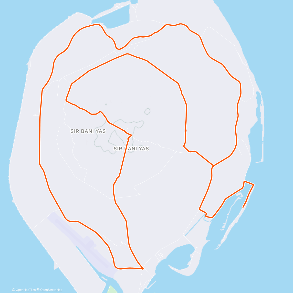 Карта физической активности (ROUVY - Challenge Sir Bani Yas | UAE)