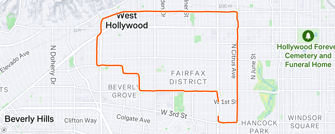 Map of the activity, No workout today, just a nice easy run