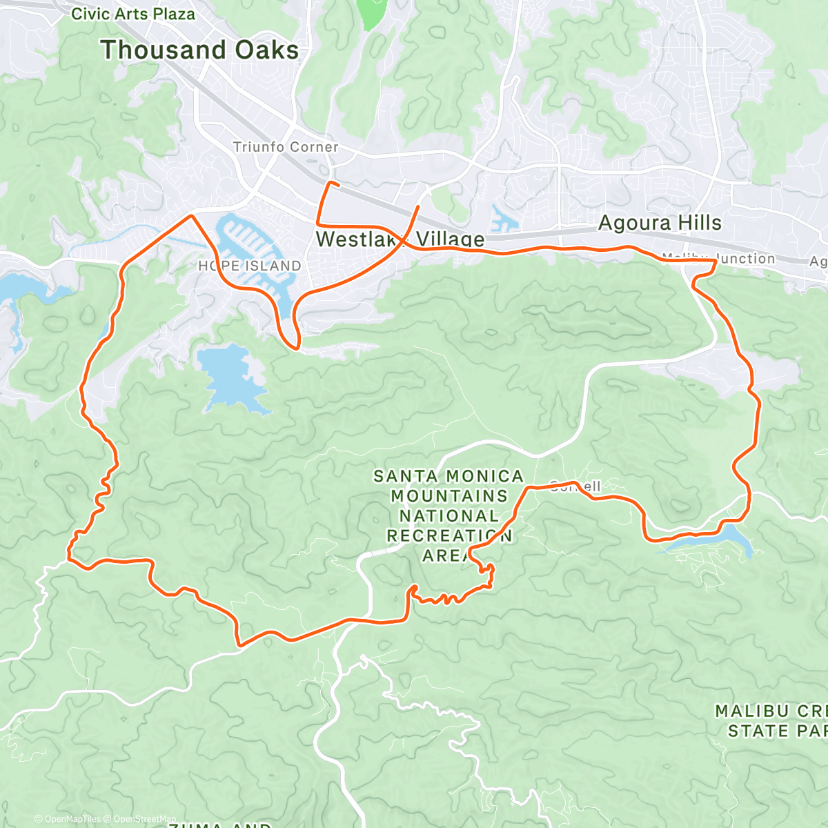 Map of the activity, California.