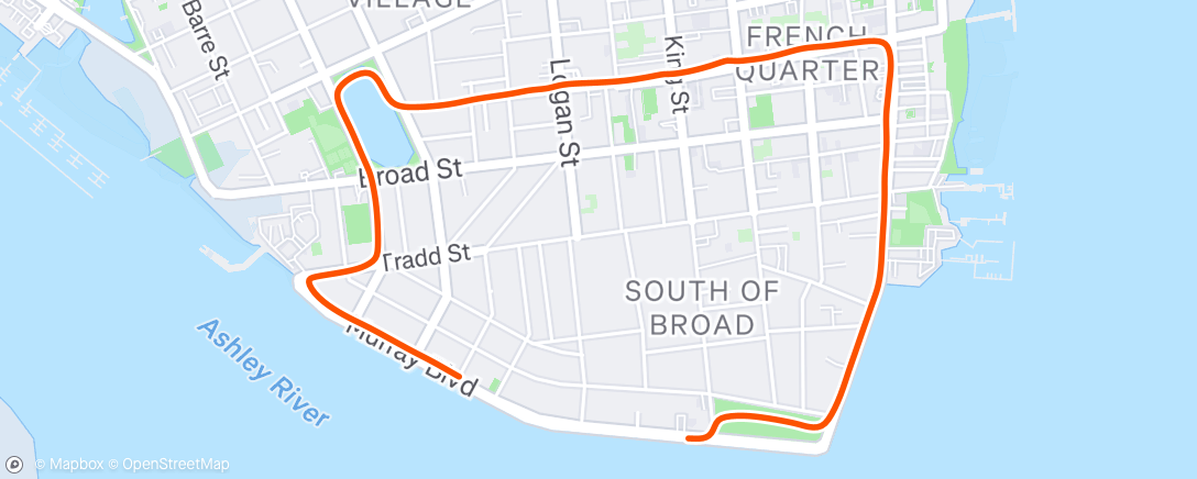 Map of the activity, Afternoon Run