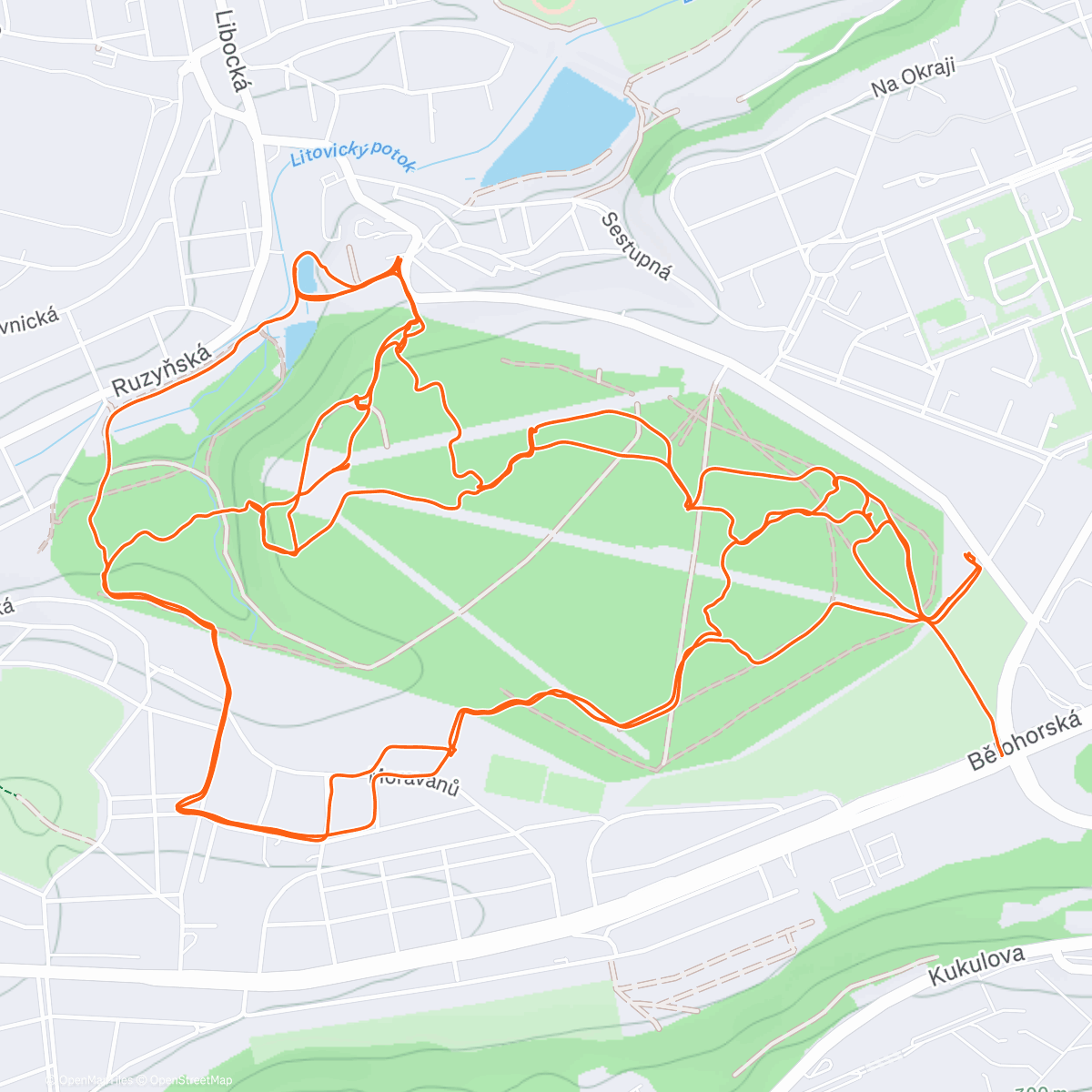 Map of the activity, Štěpánský paměťák