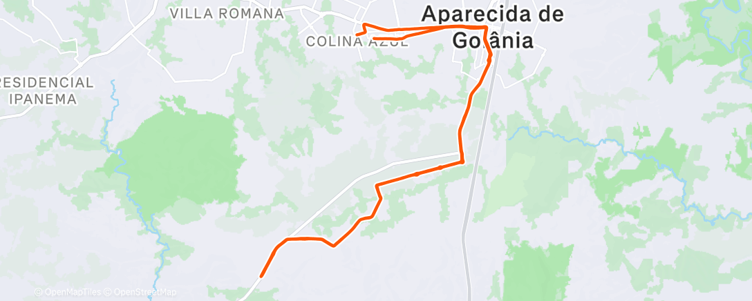 Map of the activity, Corrida matinal