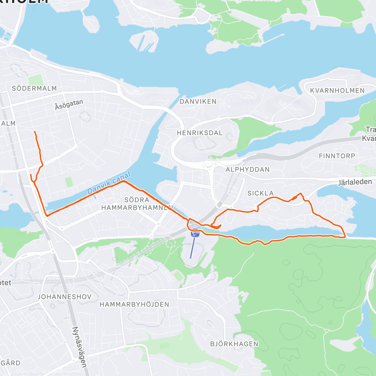 Map of the activity, To Clas Ohlson +  Bauhaus Run ☀️