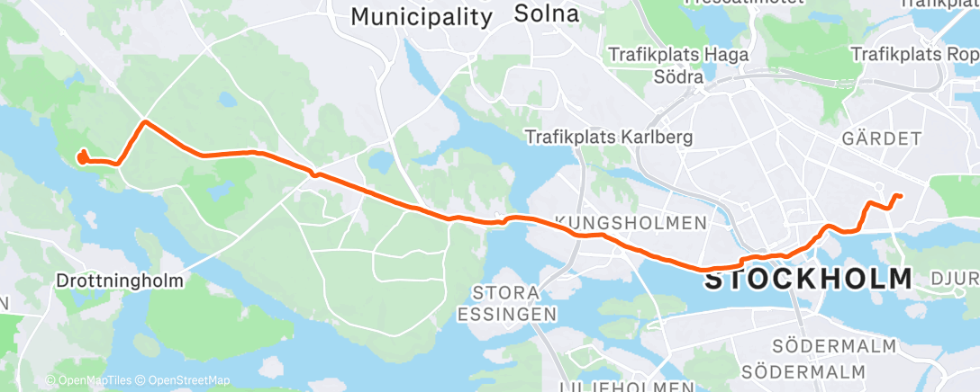 Map of the activity, Afternoon Run