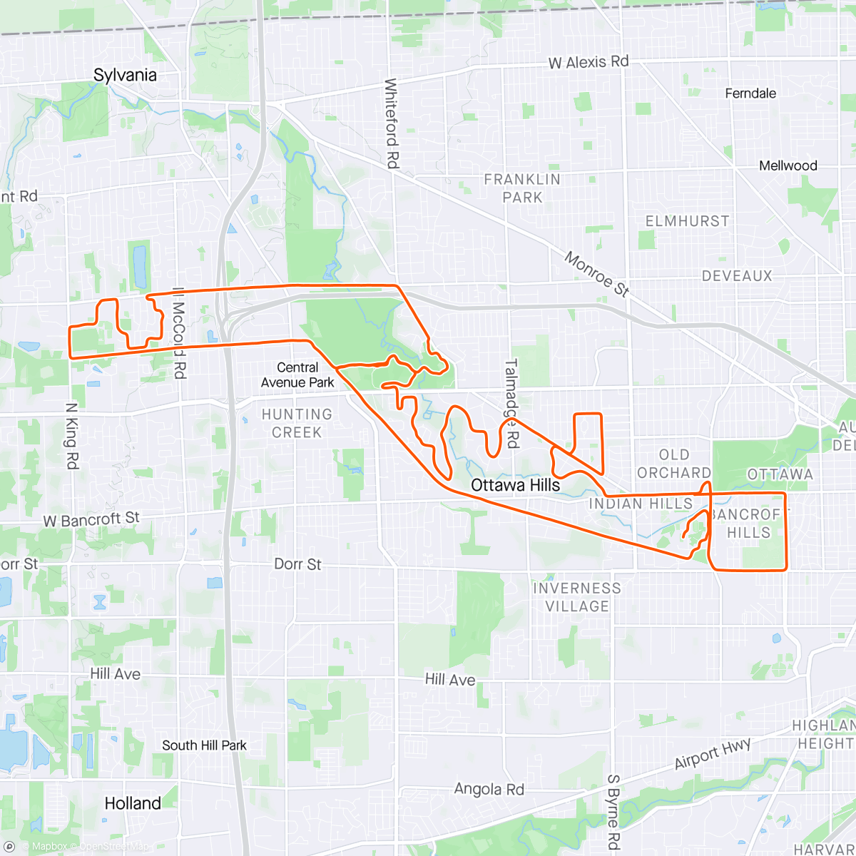 Map of the activity, Glass City 26.2