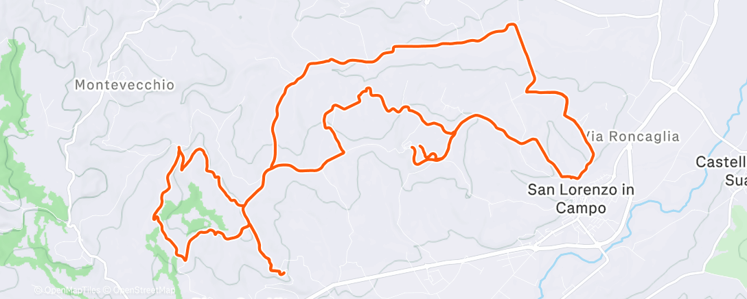 Map of the activity, Pedalata mattutina