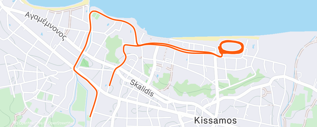 Map of the activity, Προ-Χριστουγεννιατικη Νυχτερινή διαλειμματικη 4x2km