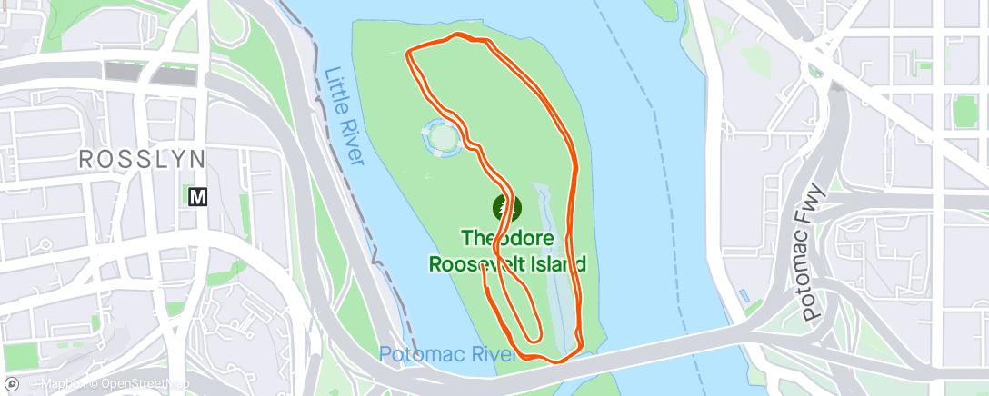 Map of the activity, Roosevelt Island parkrun