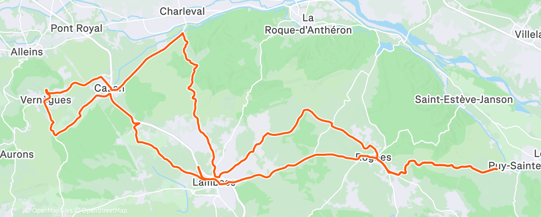 Map of the activity, Sortie vélo le matin
