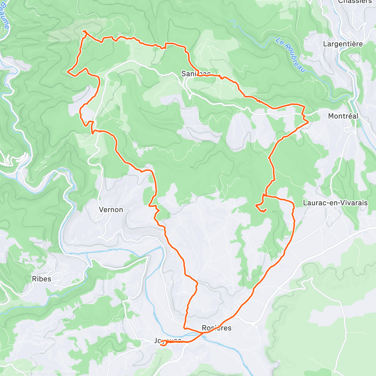 Map of the activity, [Joyeuse] L'eau de là-haut