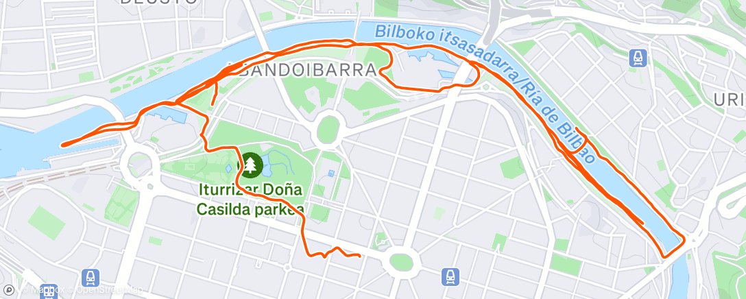 Map of the activity, Evening Run