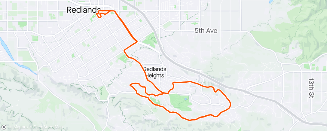Map of the activity, Sunset Circuit Stage 5 Redlands 2024